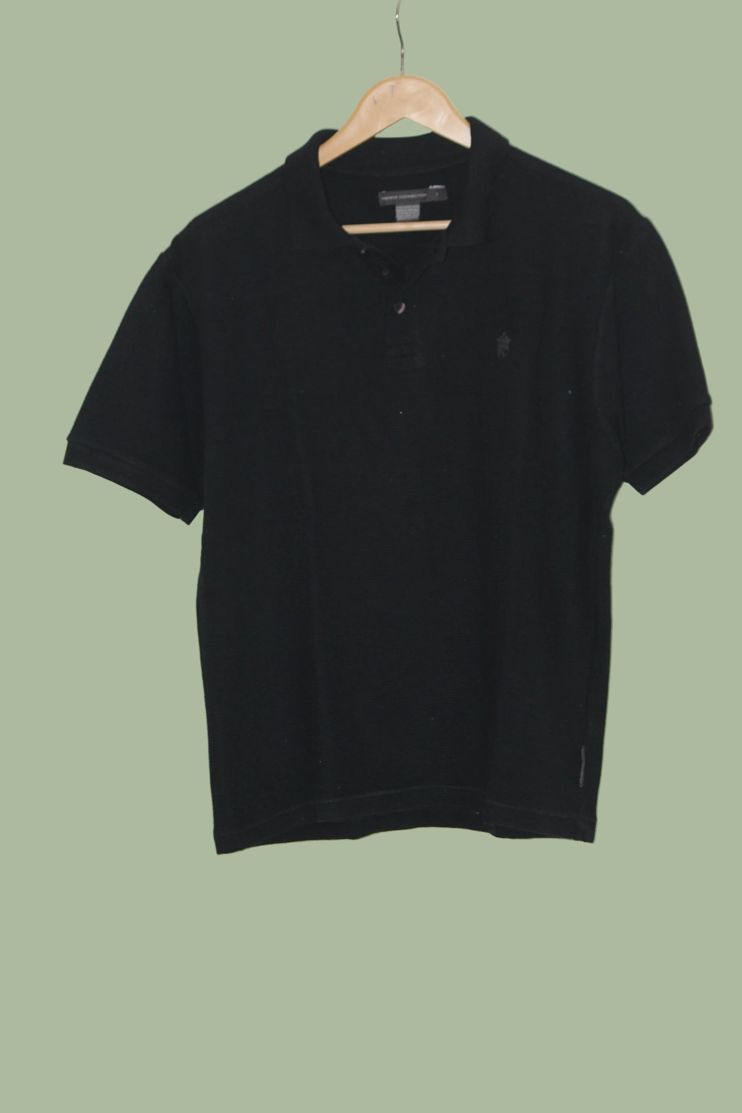 French Connection Black Cotton Knitted Polo T-Shirt for Men