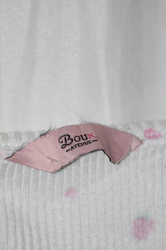 Boux Avenue White Strawberry Print Tank Top – Medium