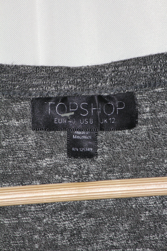 Topshop Grey Full Sleeve Stretchable Bodycon Dress