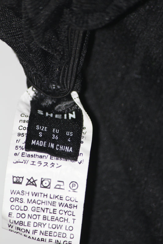 Shein Black Full Sleeve Stretchable Bodycon Dress