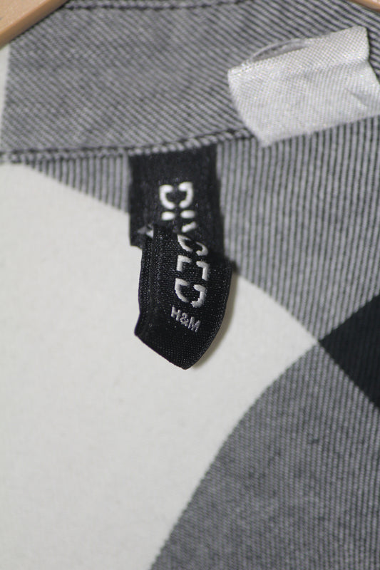 H&M Black & White Checked Cotton Shirt – Small