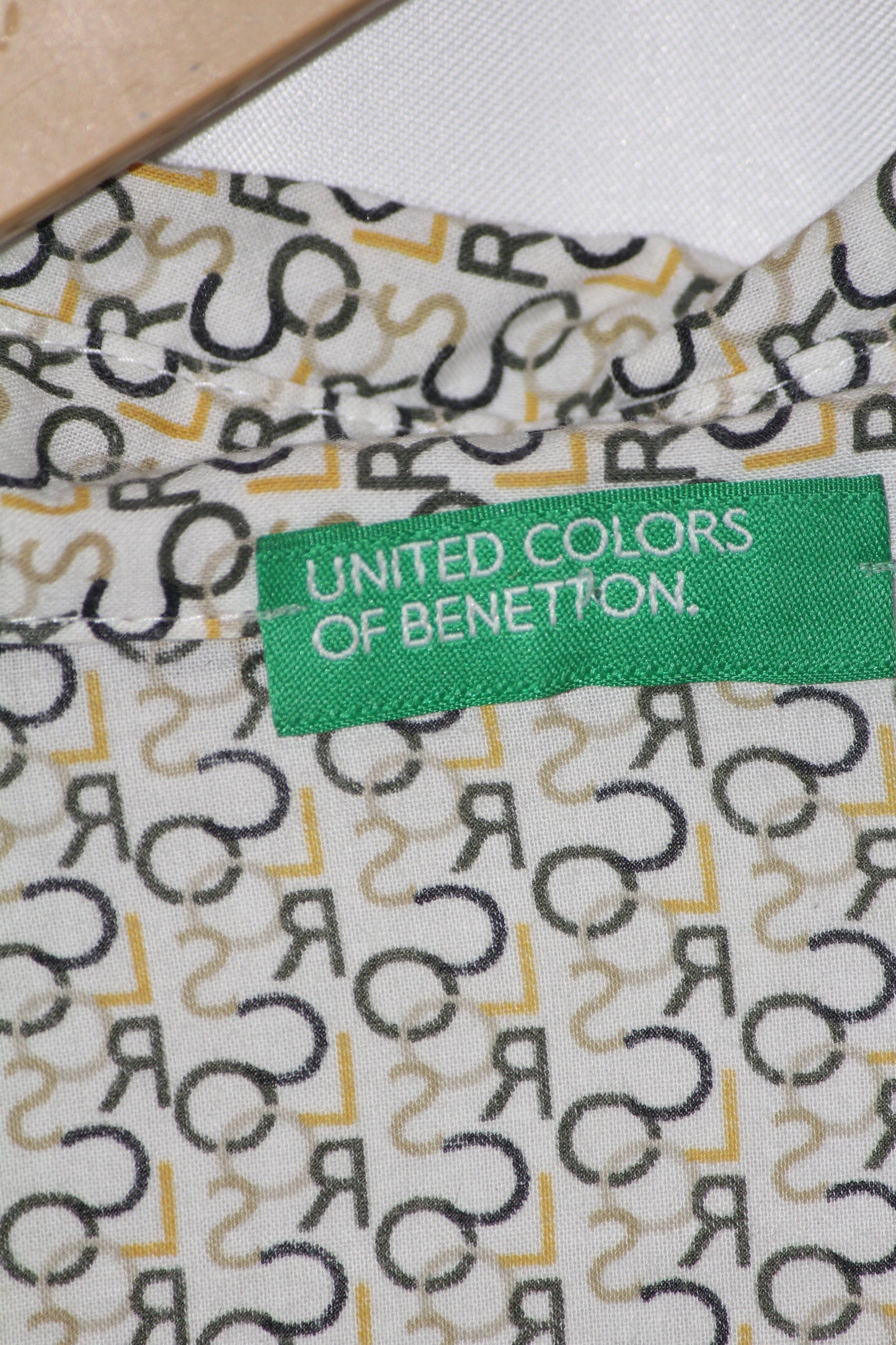 Benetton White Alphabet Print Shirt