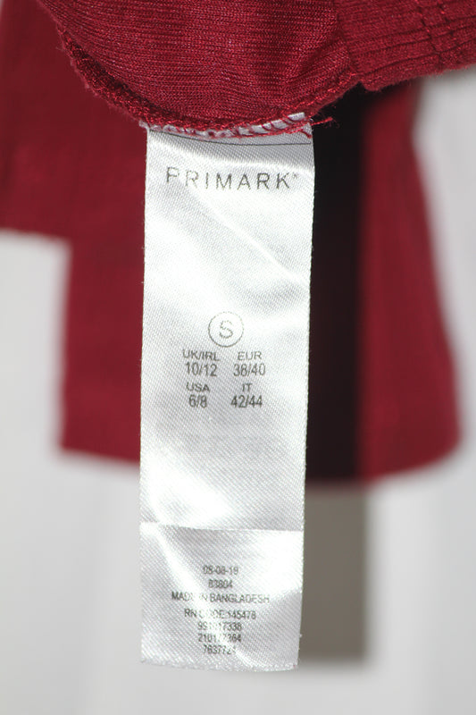 Primark Red Full Sleeve Crop Top for Women – Small
