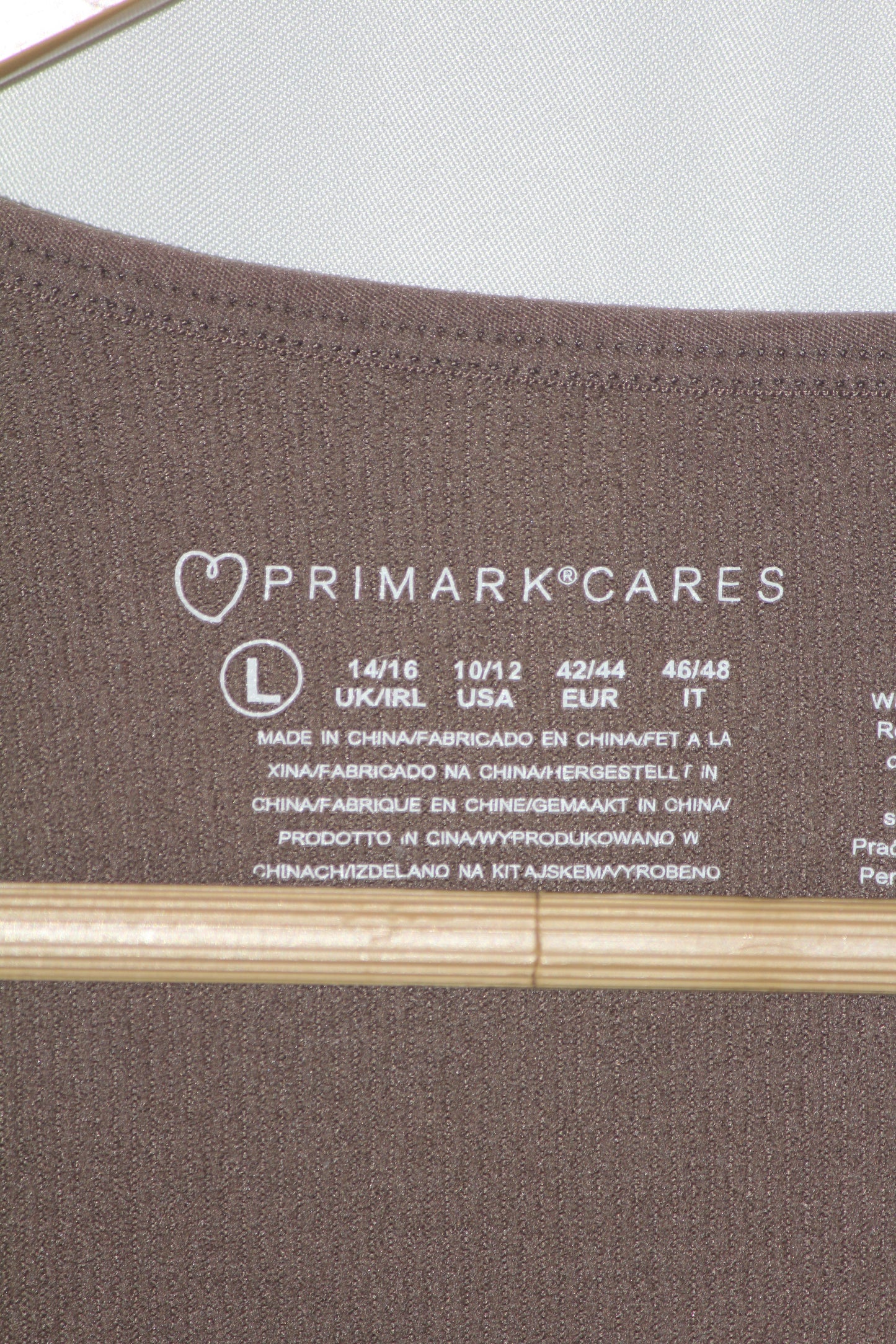 Primark Brown Full Sleeve Crop Top for Women – Large