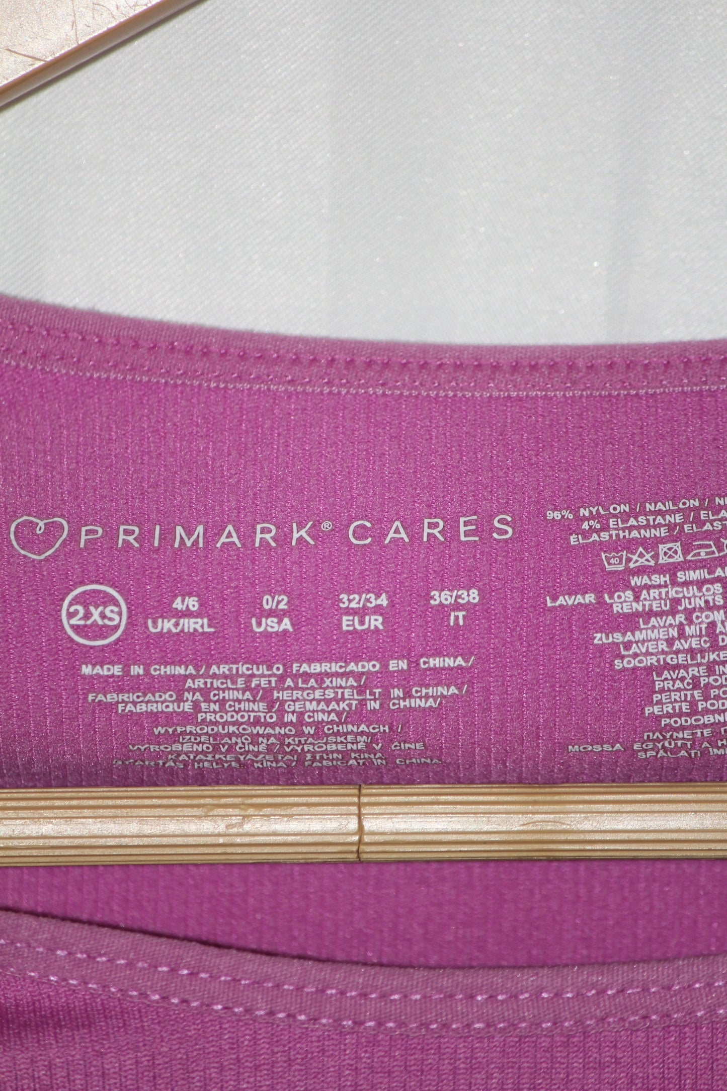 Primark Pink Full Sleeve Crop Top for Women – XS