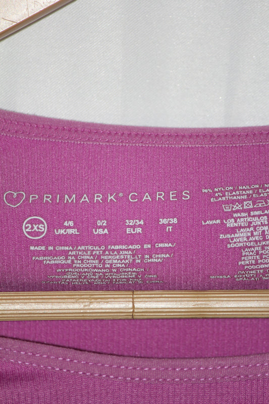 Primark Pink Full Sleeve Crop Top for Women – XS