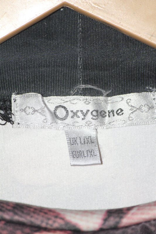 Oygene Black Crop Top with Pink Rose Print for Women – XL
