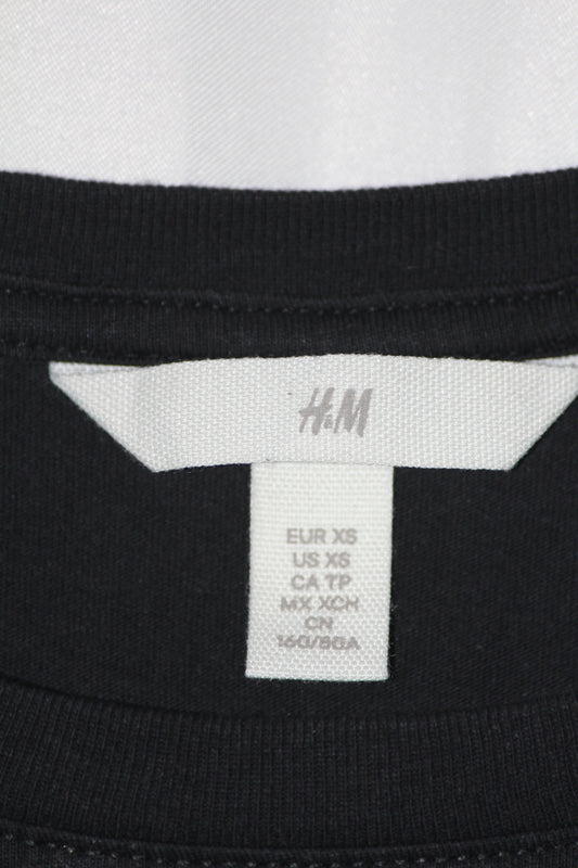 H&M Black Cotton Crop Top for Women – Small