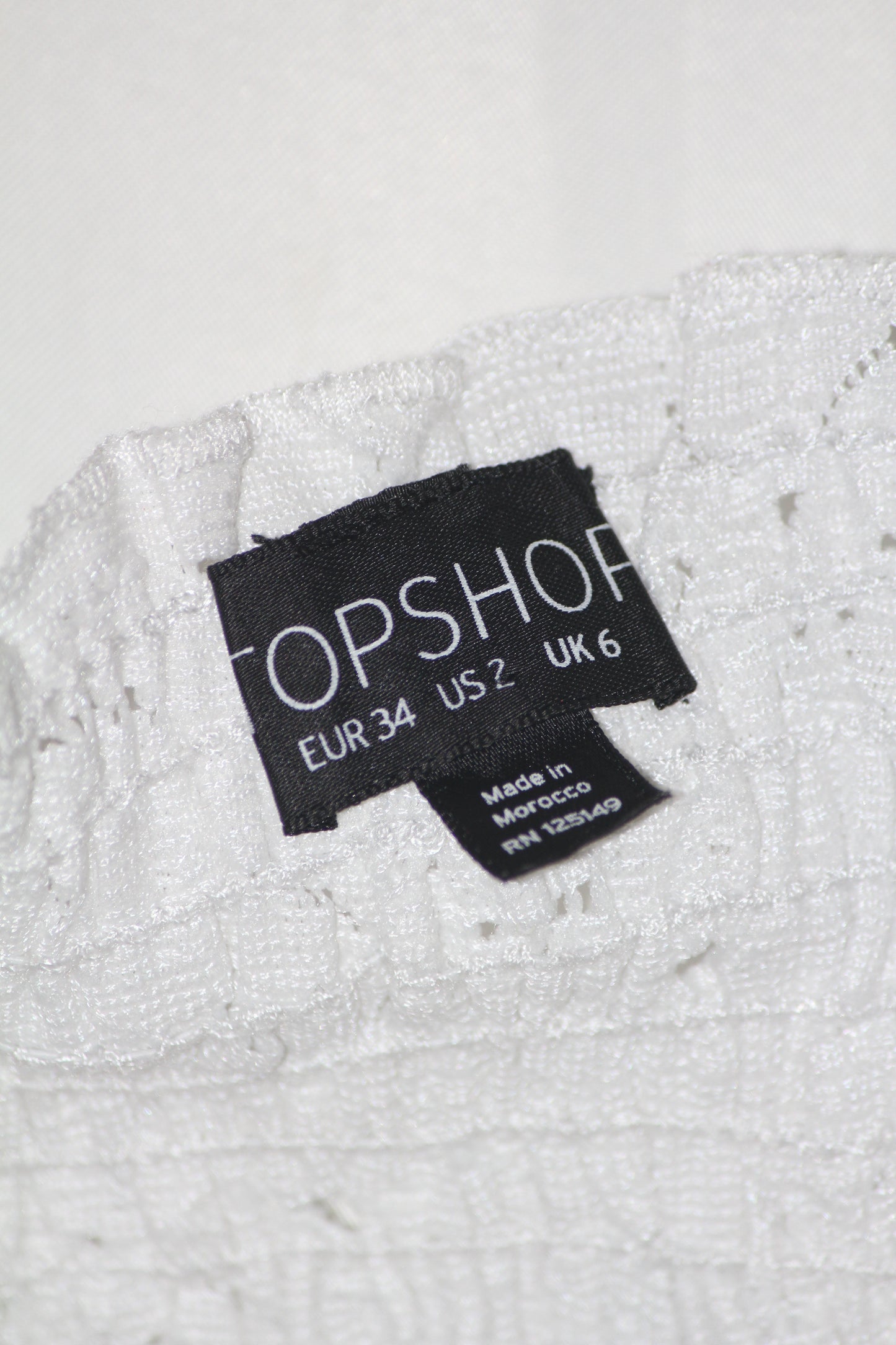 Topshop White Embroidered Full Sleeve Crop Top for Women – Small
