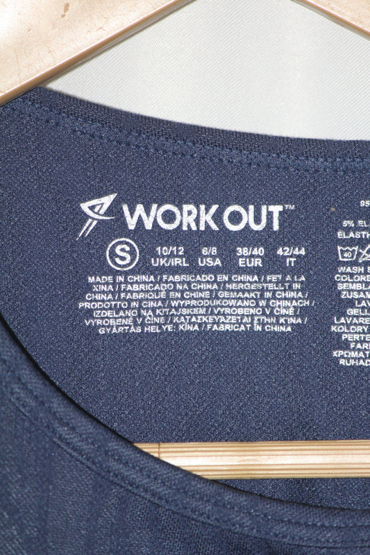 Workout Blue Full Sleeve Crop Top for Women – Medium