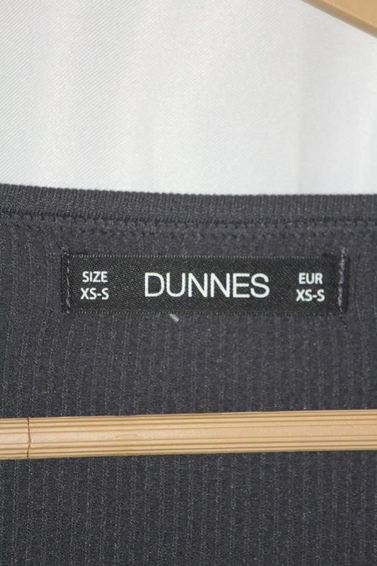 Dunnes Dark Grey Open Collar Crop Top - Xs
