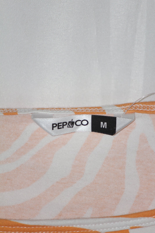 Pep & Co Orange & White Patterned Tank Top - Medium