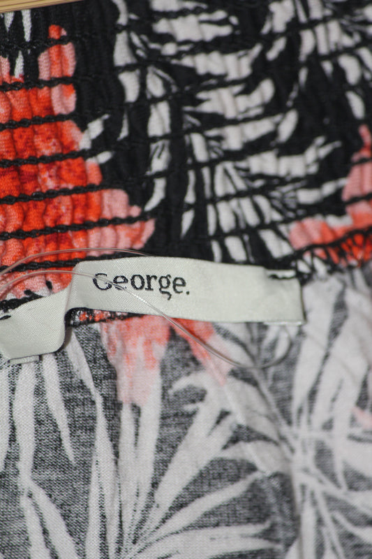 George Black Floral Crop Top – Large (Trendy & Comfortable)