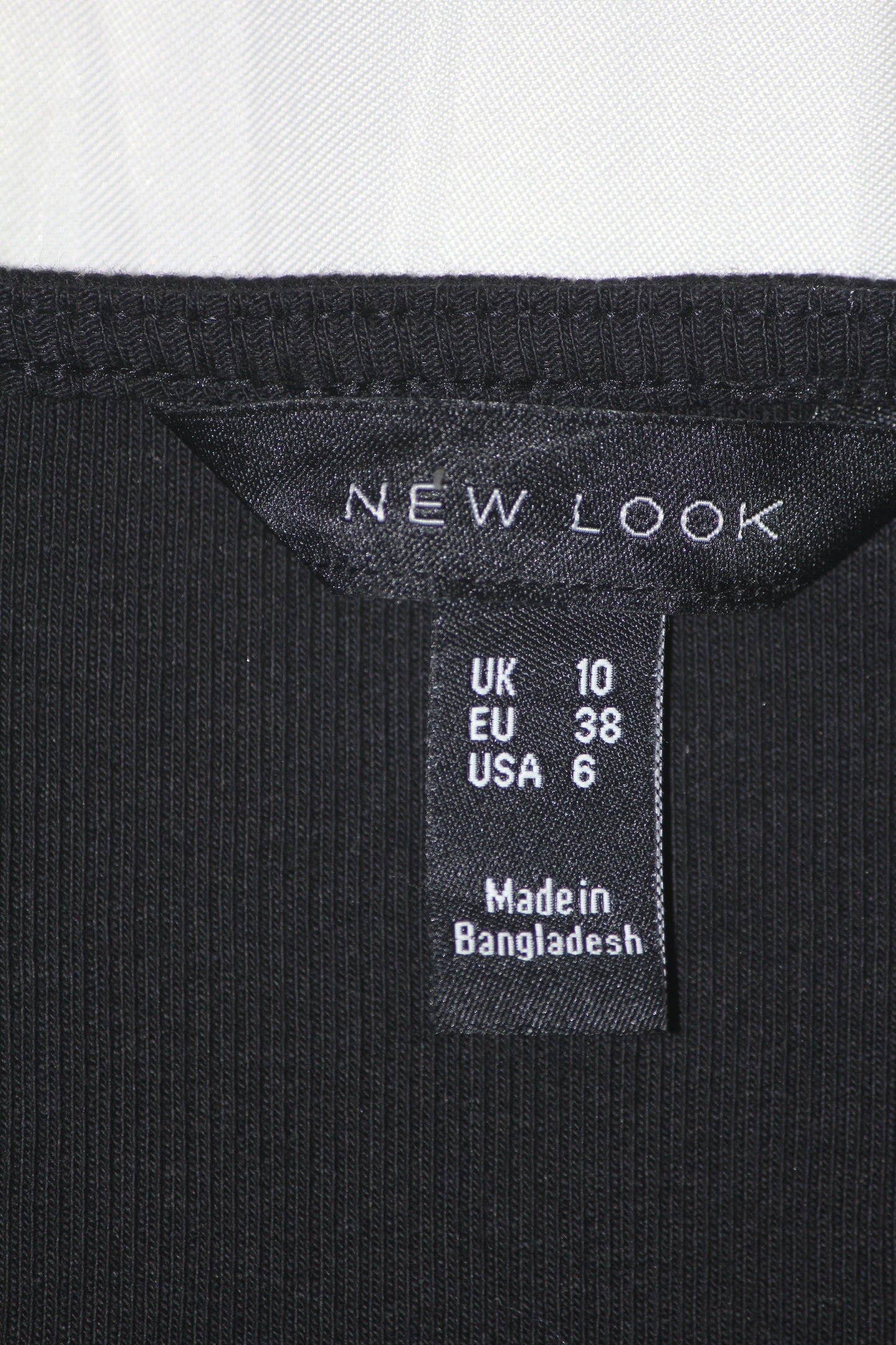 New Look Black Cotton Tank Top – Small (Slim Fit Basic)