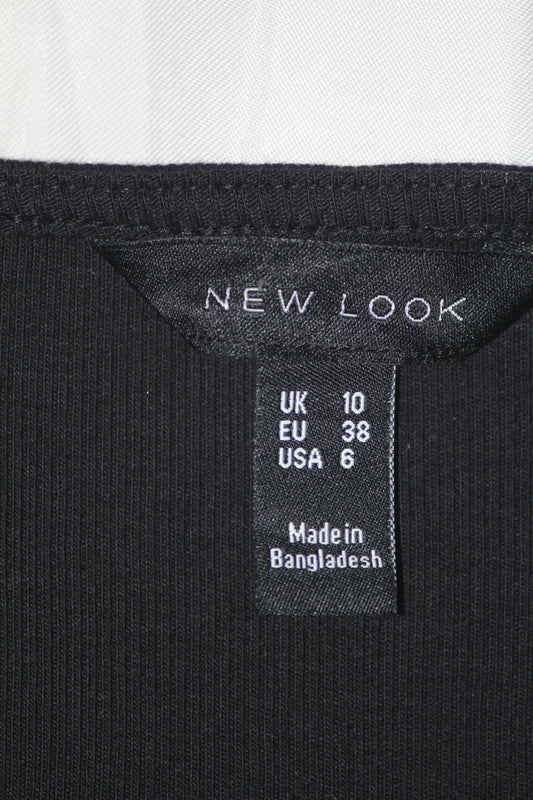 New Look Black Cotton Tank Top – Small (Slim Fit Basic)