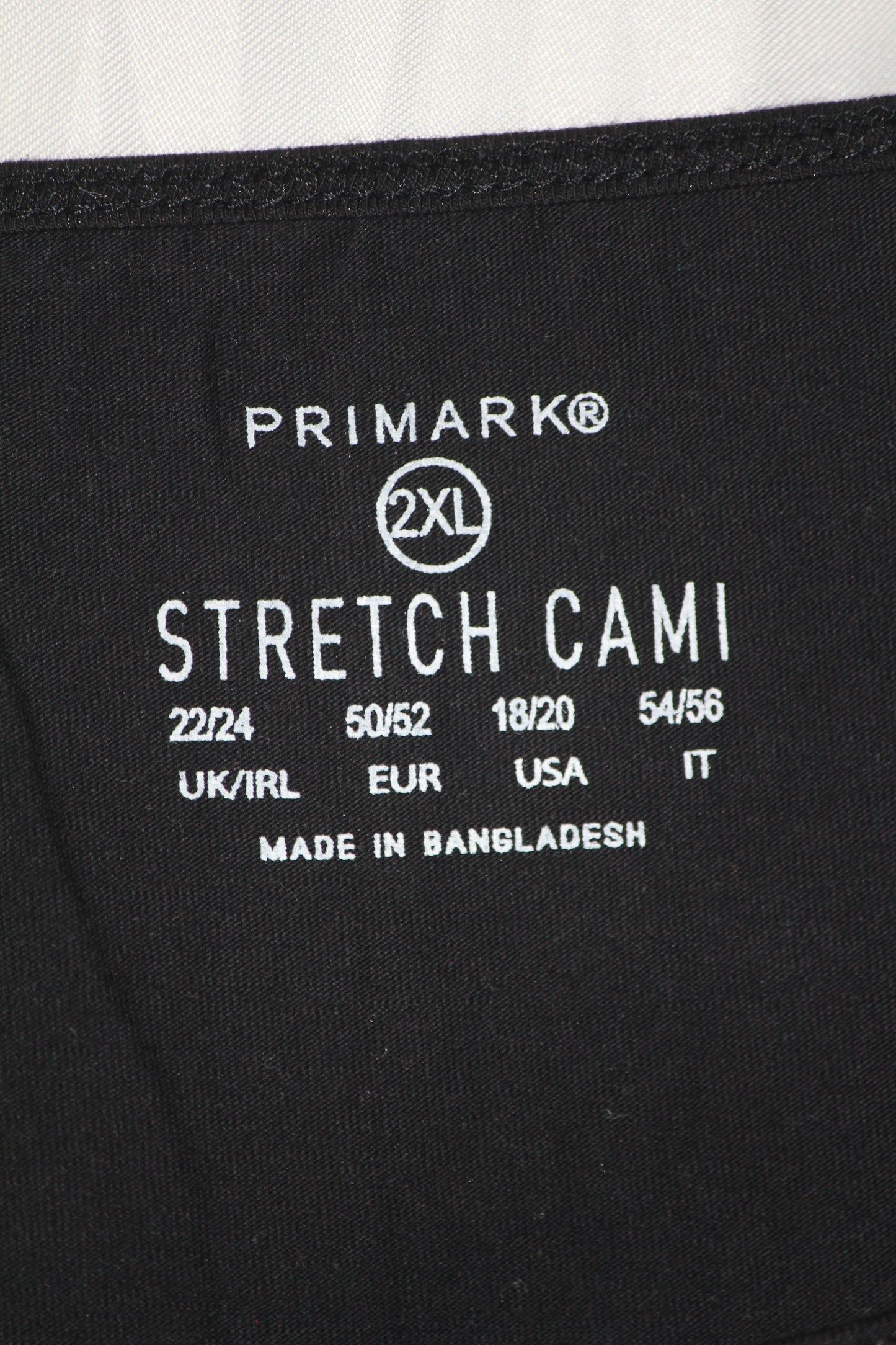 Primark Black Cotton Tank Top – XXL (Comfort Fit)