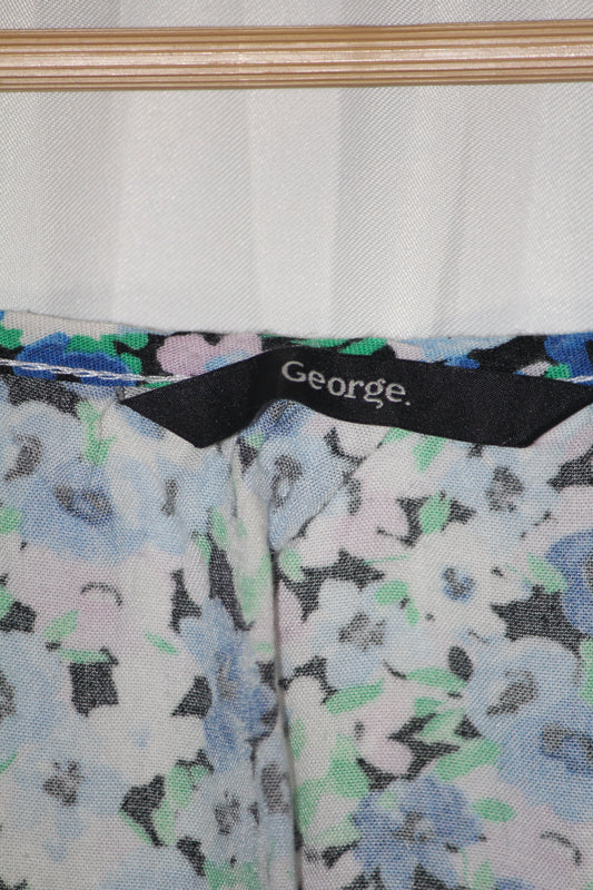 George Blue Floral Tank Top – Large (Summer Essential)