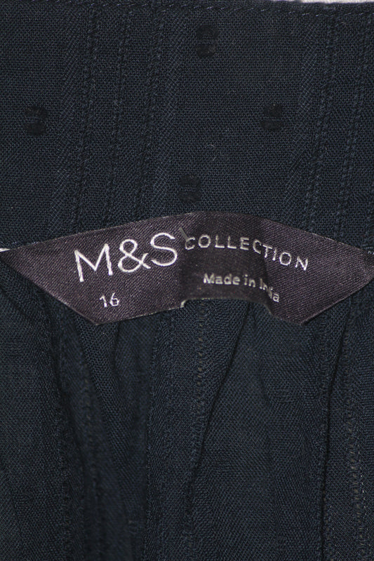 M&S Black Cotton Tank Top – Large (Everyday Basic)
