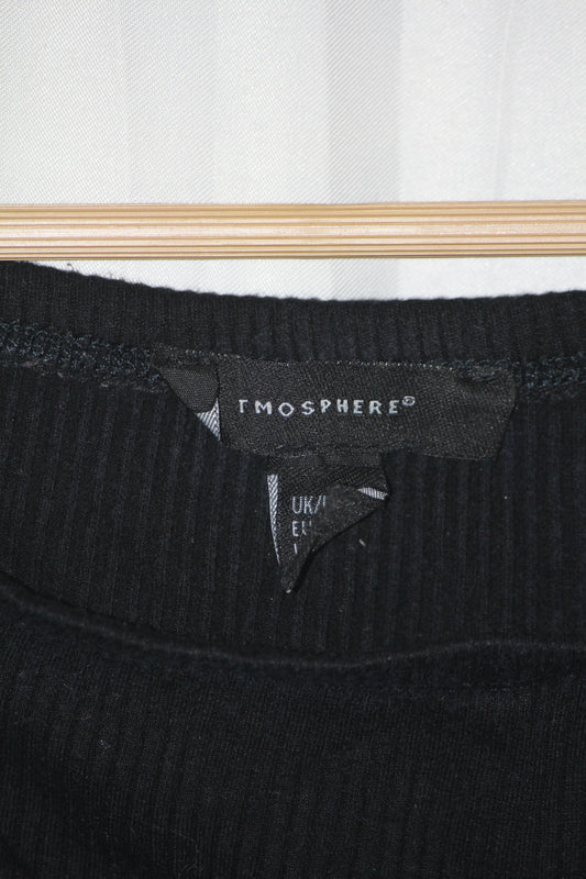 Atmosphere Black Full Sleeve Crop Top for Women – Small