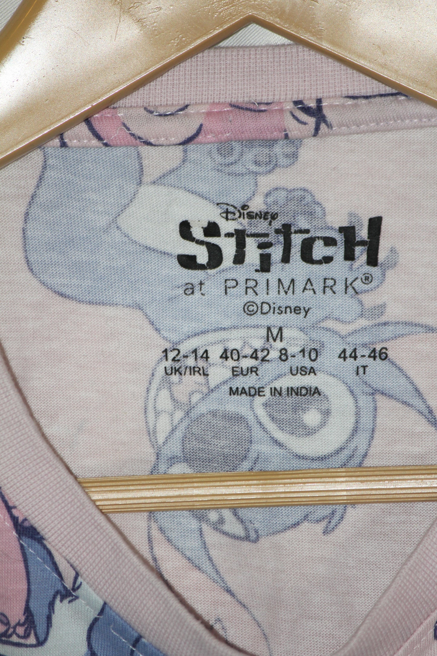 Stitch Pink Cartoon Print Half Sleeve Crop Top for Women – Medium