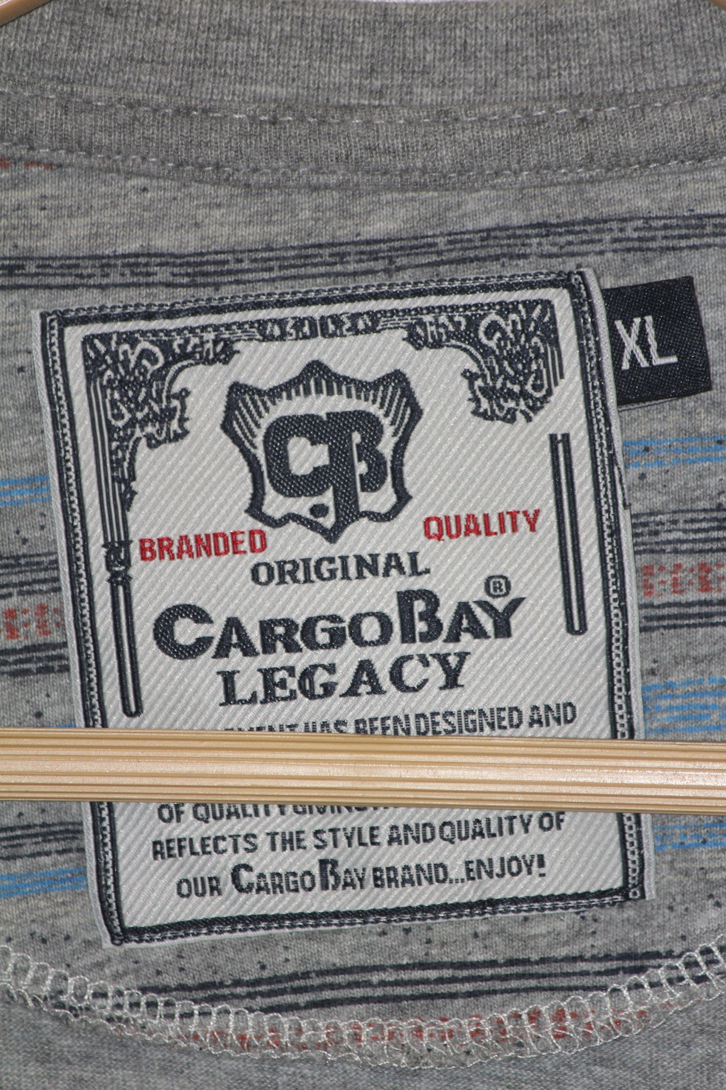 Cargo Bay Grey Striped T-Shirt