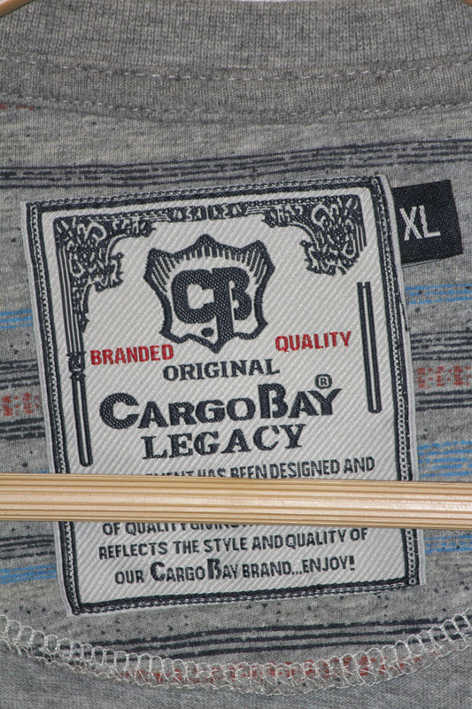 Cargo Bay Grey Striped T-Shirt