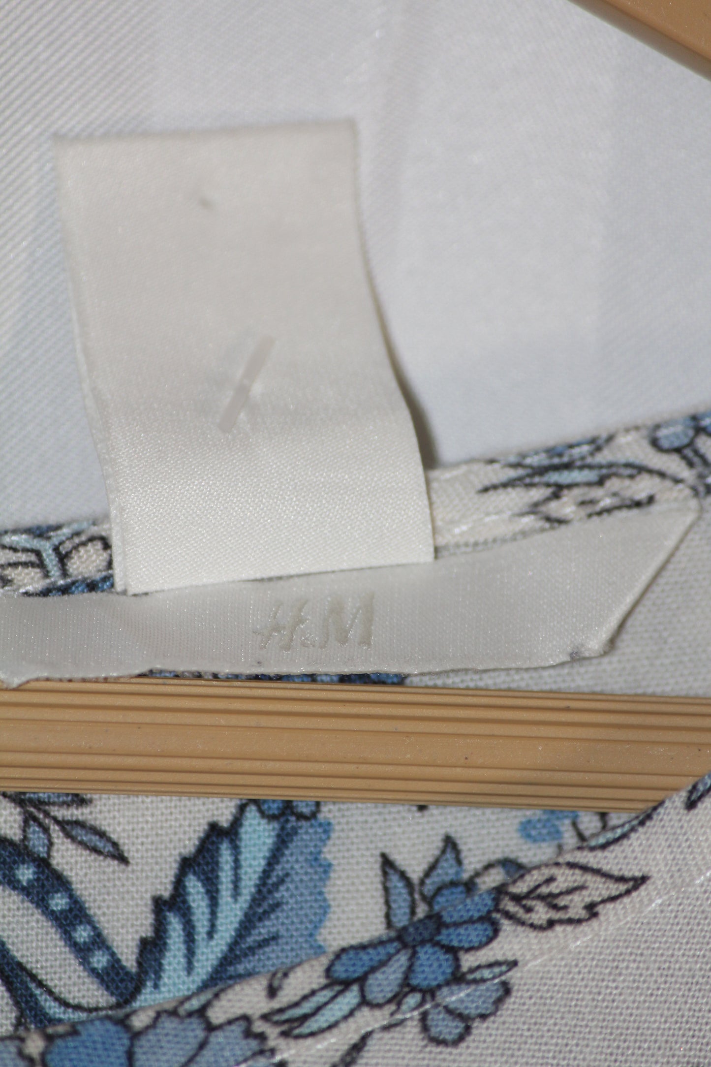 H&M White & Blue Floral Blouse