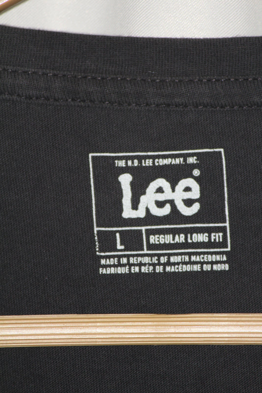 Lee Black Half Sleeve Cotton T-Shirt