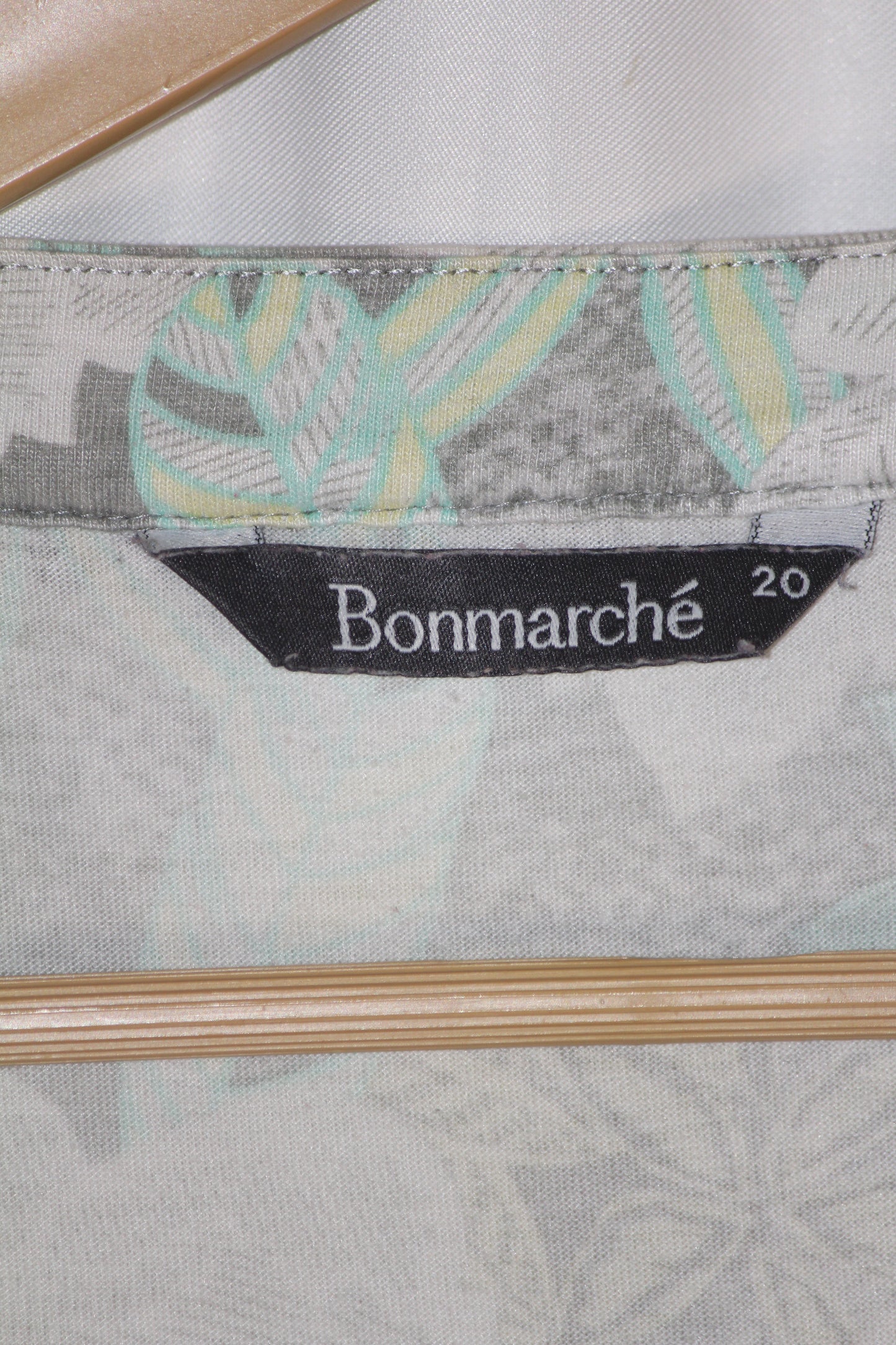 White and Green Half Sleeve Blouse by Bonmarche