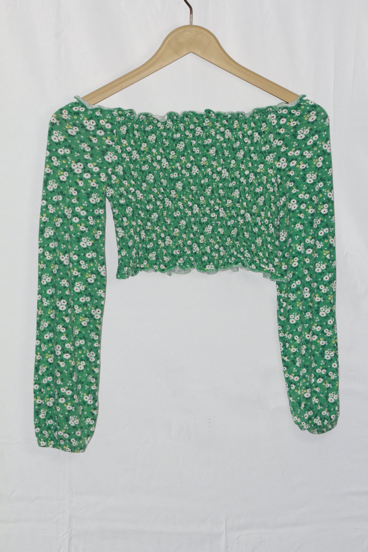 Primark Green Floral Crop Top - Small