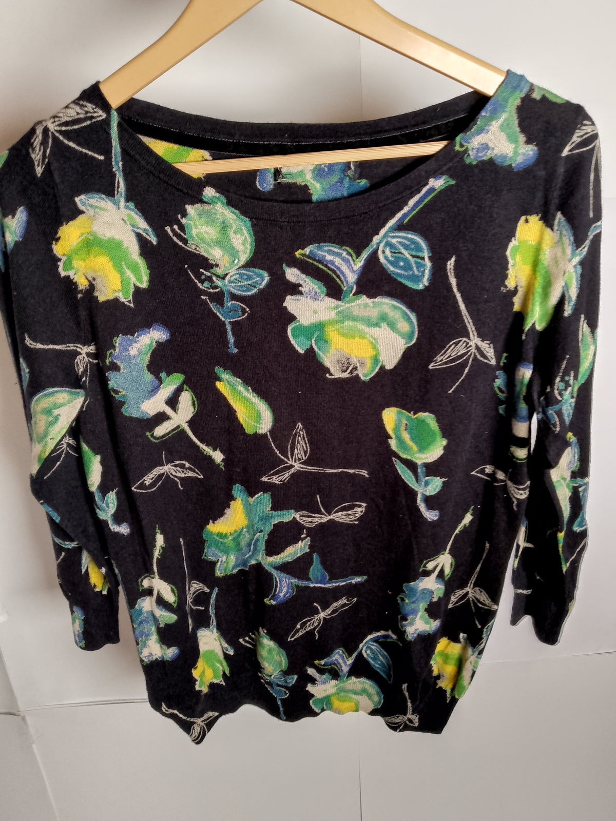 Thriftyfy Midnight Bloom Blouse