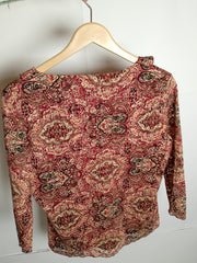 Thriftyfy Maroon Bloom Blouse