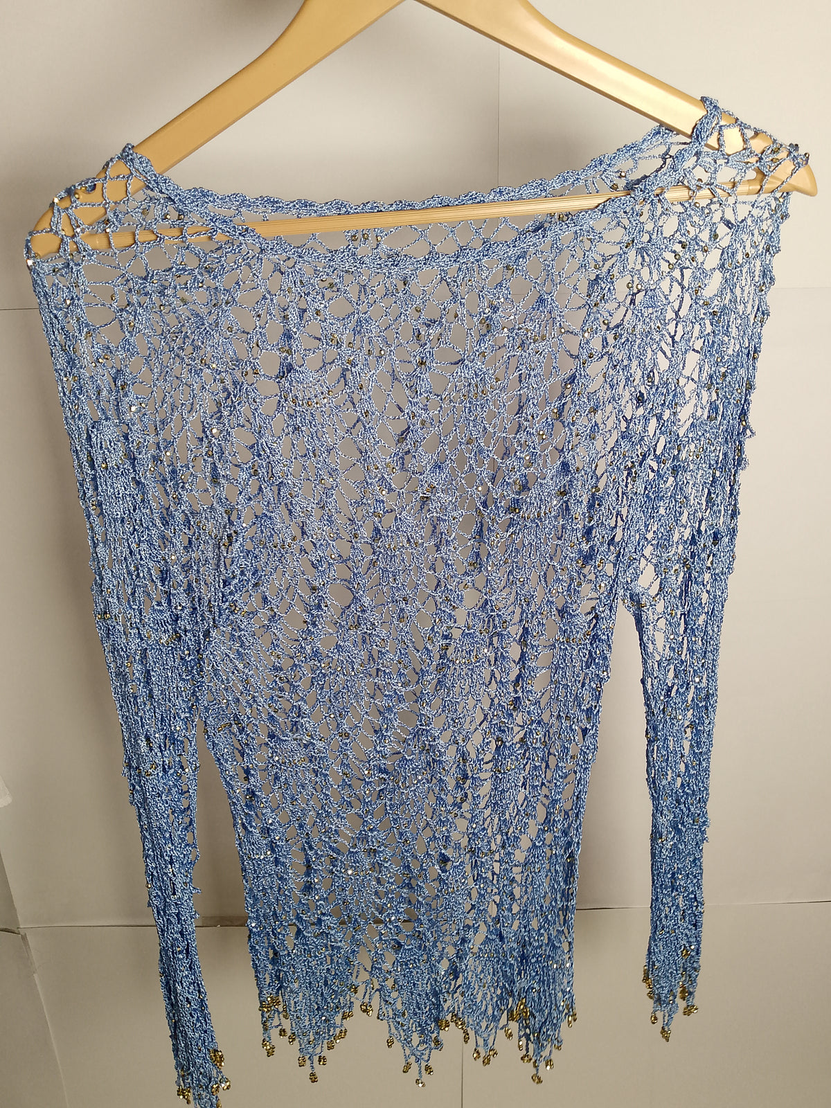 Thriftyfy Sheer Blue Net Blouse