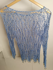 Thriftyfy Sheer Blue Net Blouse