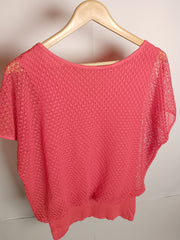 Thriftyfy Pink Lace-Accented Blouse