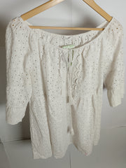 Thriftyfy White Garden Blouse