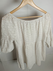 Thriftyfy White Garden Blouse