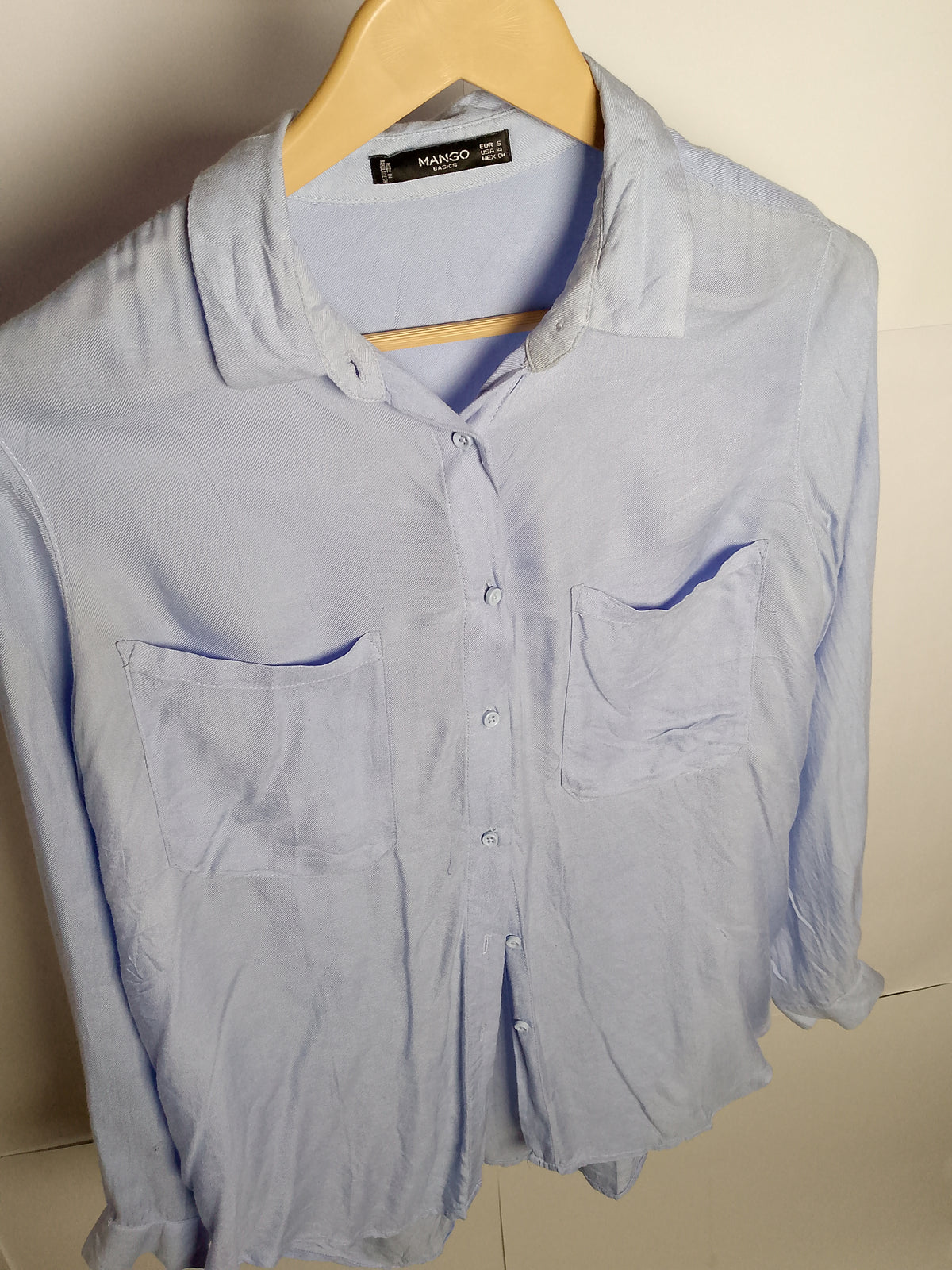 Blue Minimal Button-Down by Mango