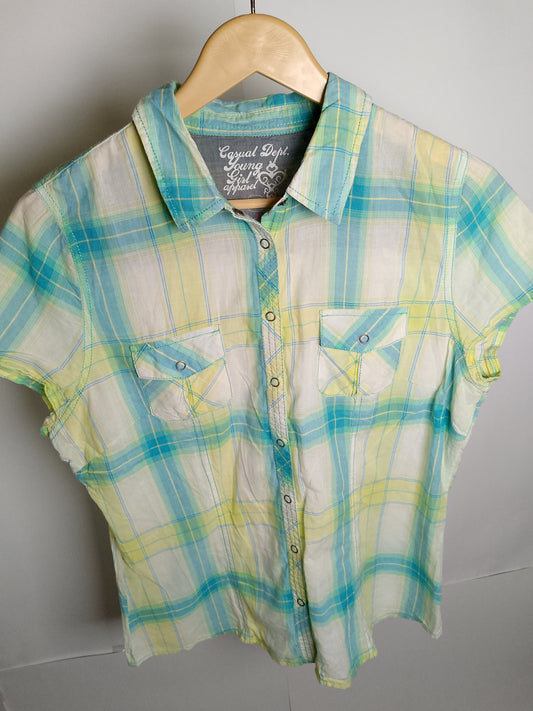 Azure Breeze Check Shirt by Thriftyfy