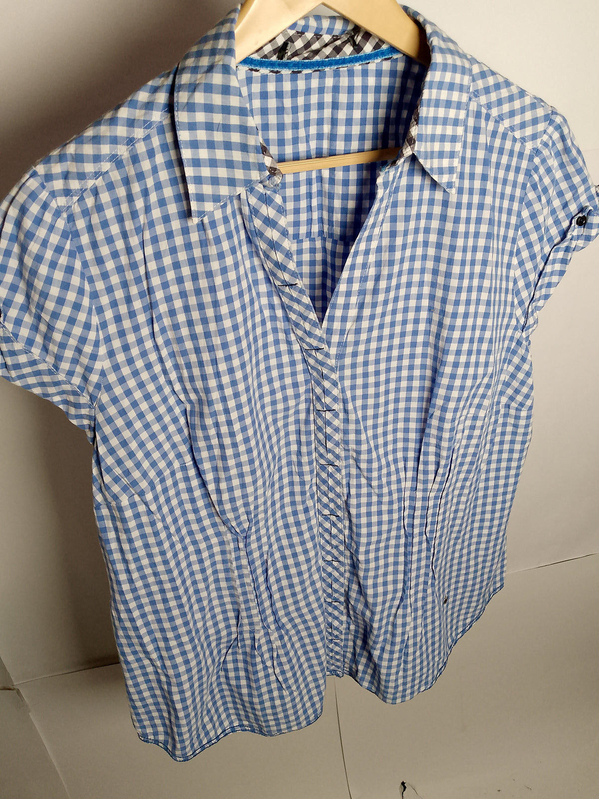 Thriftyfy Blue & White Checkered Shirt