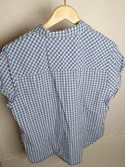 Thriftyfy Blue & White Checkered Shirt