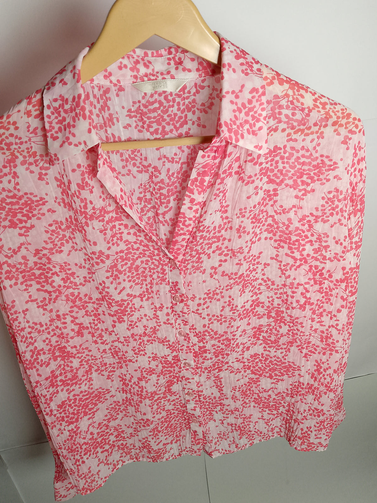 Rose Petal Pink Floral Shirt by Marks & Spencer