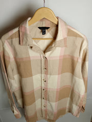 Cream Classic Check Shirt by New Look