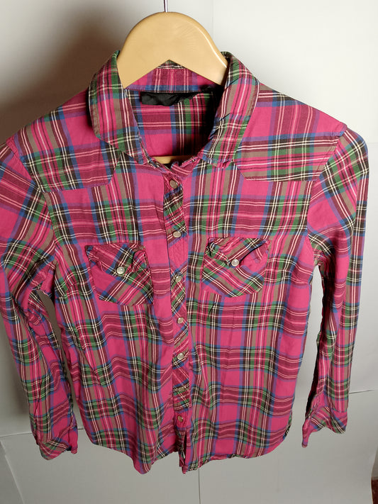 Blush Charm Pink Check Shirt by Top Shop