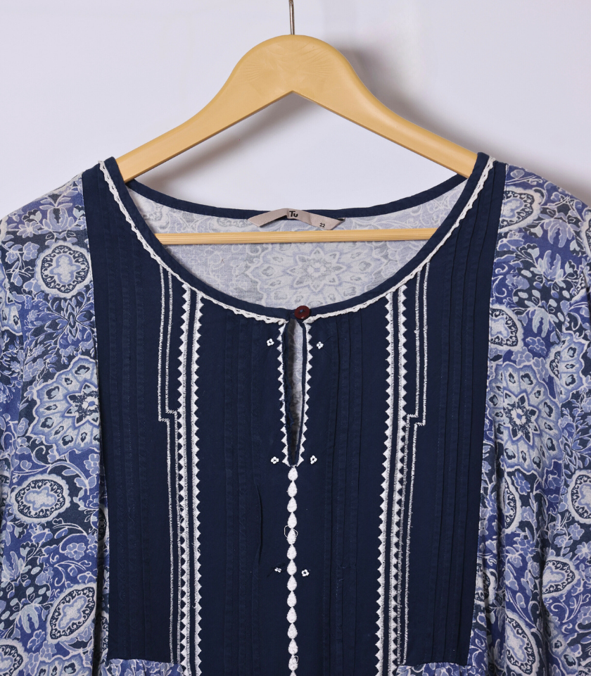 Blue Full Sleeves Shirt by TU