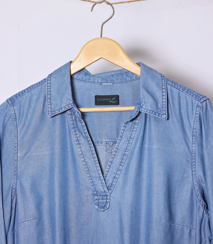 Denim Blue Long Dress by Creation