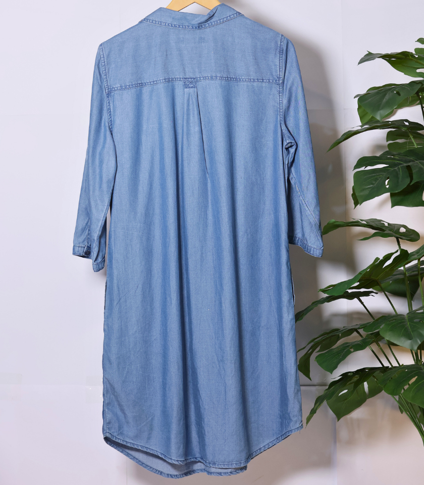 Denim Blue Long Dress by Creation