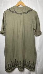 Thriftyfy Medium Green Cotton Button Down Dress