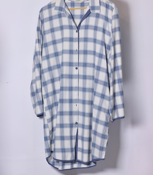 White and Blue Long Shirt by Cyber Jammies