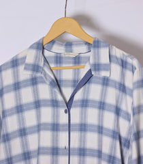 White and Blue Long Shirt by Cyber Jammies